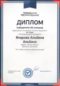 Диплом подтверждающий участие во Всероссийском тестировании "ТоталТест Январь 2017"